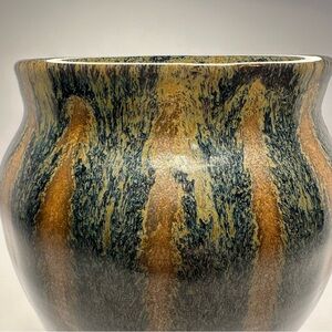 Vintage Studio Art Pottery Drip Glazed Small Planter Vase  Stripe ARTIST SIGNED